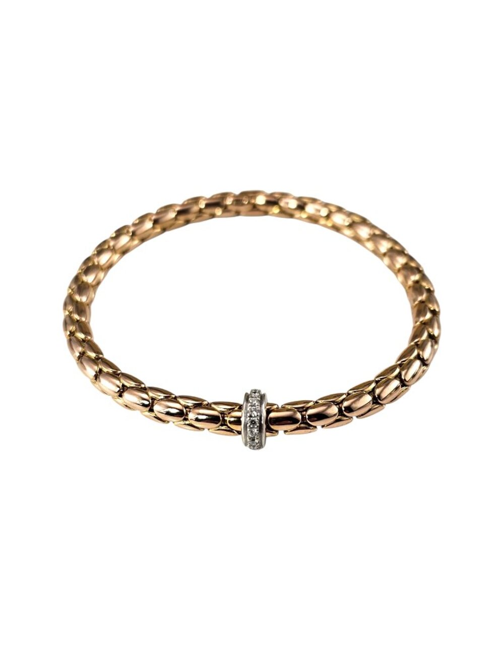 Chimento 18K Rose and White Gold Diamond Stretch Spring Bracelet #25059